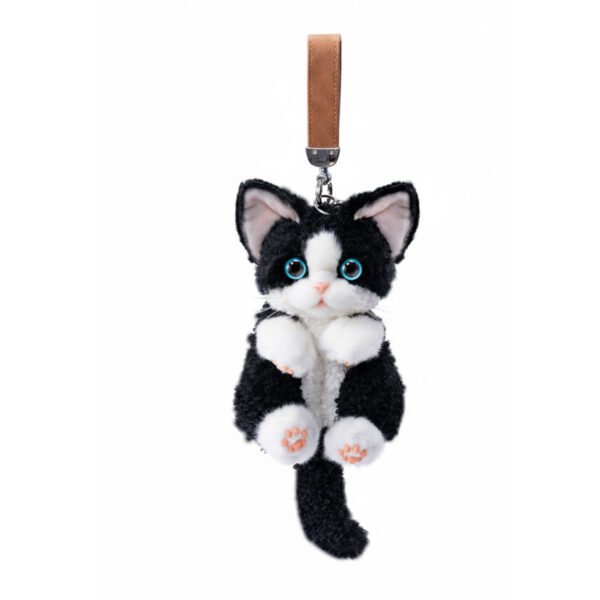 Devon Rex Cat Plush Keychain Charm - Realistic Animal Plush Toy Bag Accessory