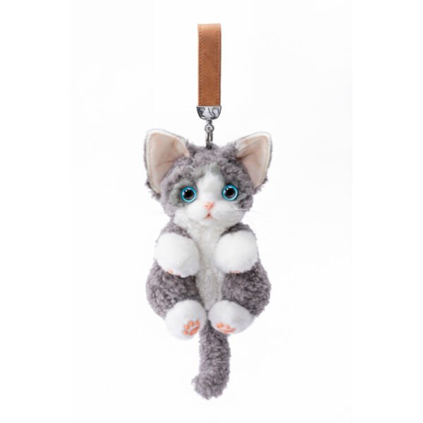 Devon Rex Cat Plush Keychain Charm - Realistic Animal Plush Toy Bag Accessory